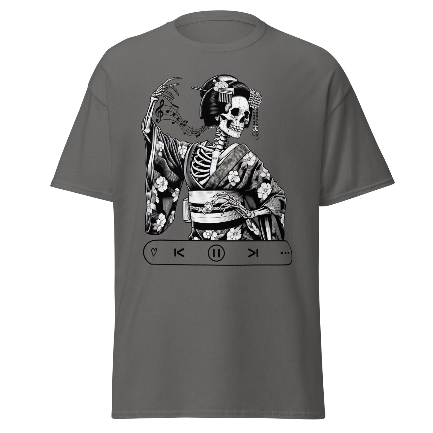 Japanese Geisha Skeleton, Let's Dance, 100% cotton shirt, classic tee