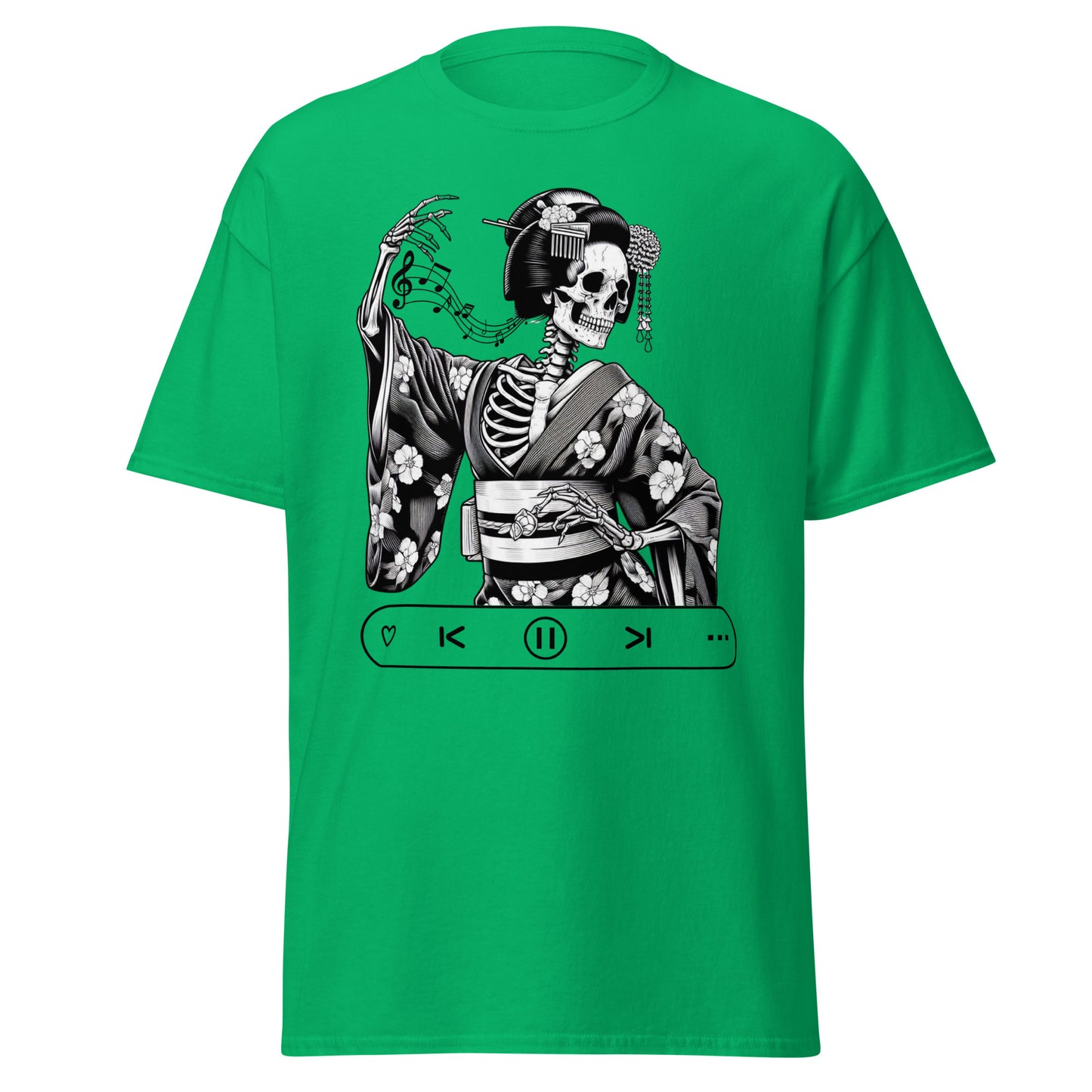 Japanese Geisha Skeleton, Let's Dance, 100% cotton shirt, classic tee