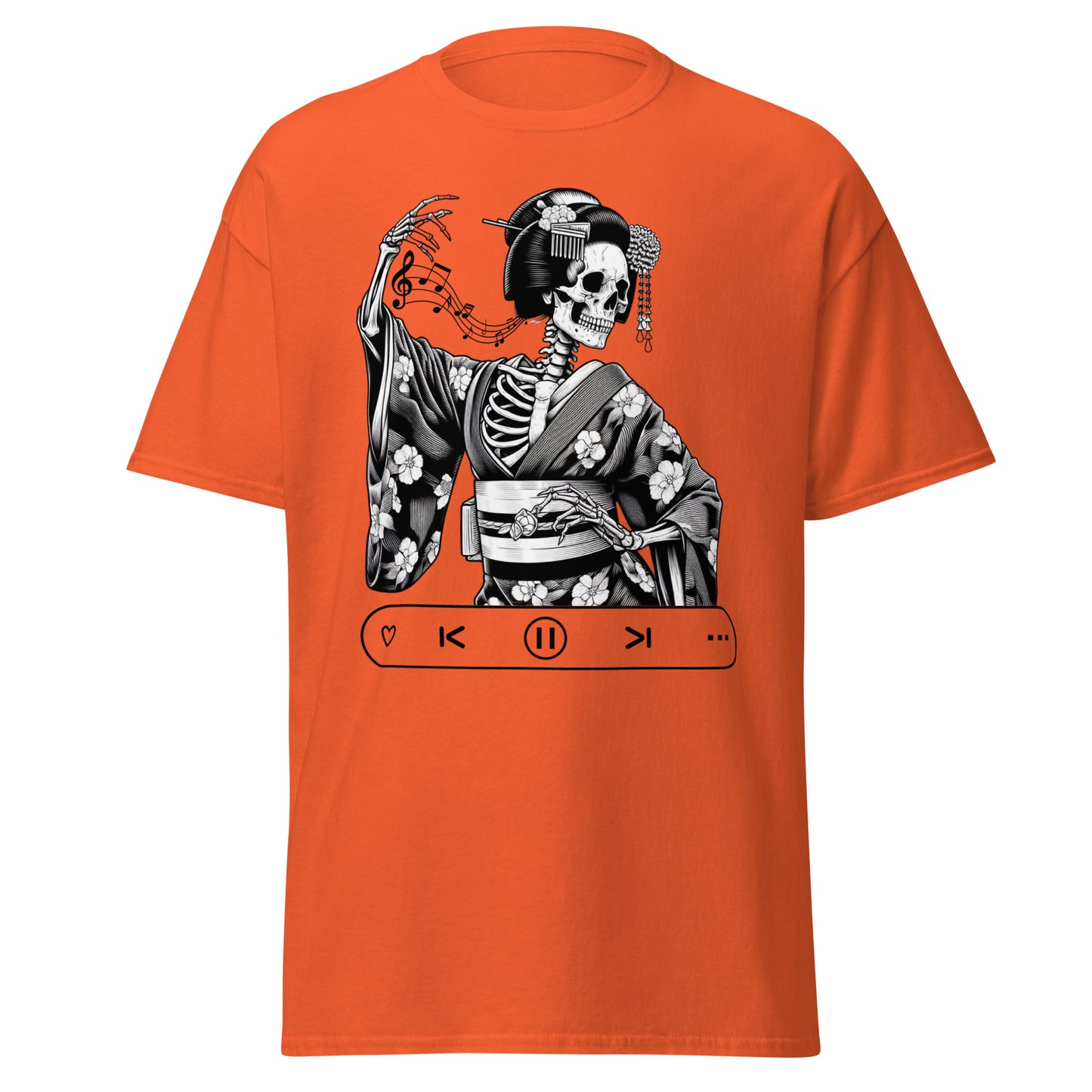 Japanese Geisha Skeleton, Let's Dance, 100% cotton shirt, classic tee