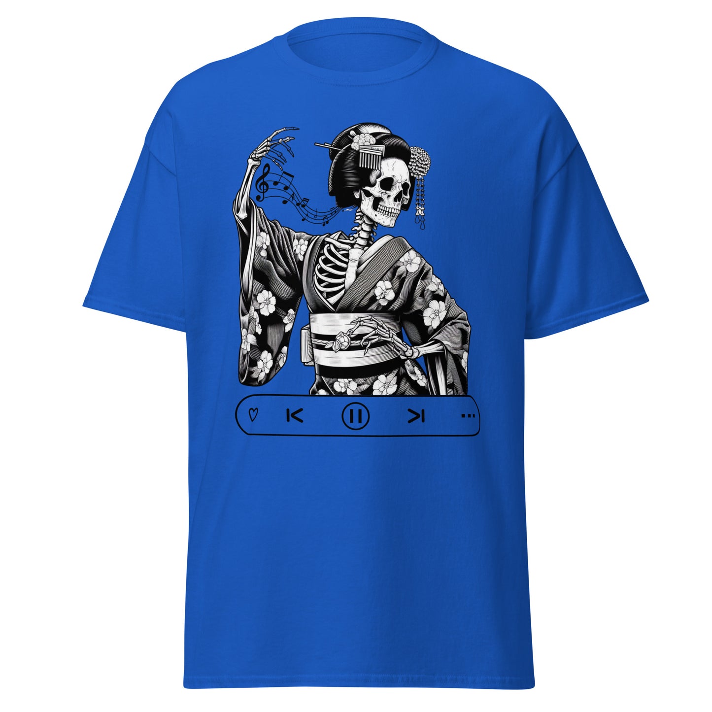 Japanese Geisha Skeleton, Let's Dance, 100% cotton shirt, classic tee