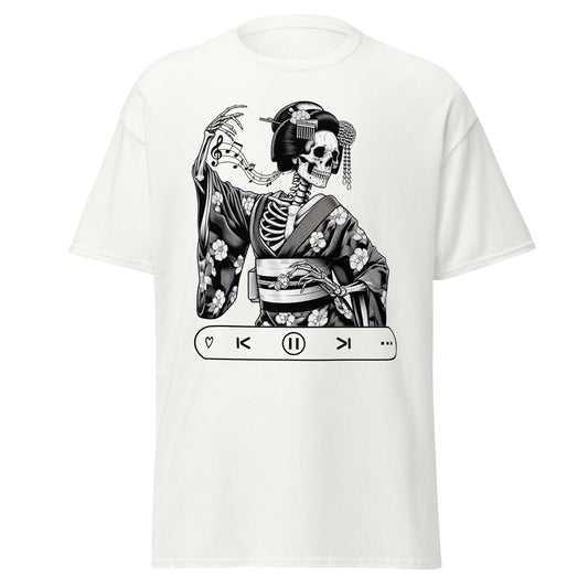 Japanese Geisha Skeleton, Let's Dance, 100% cotton shirt, classic tee