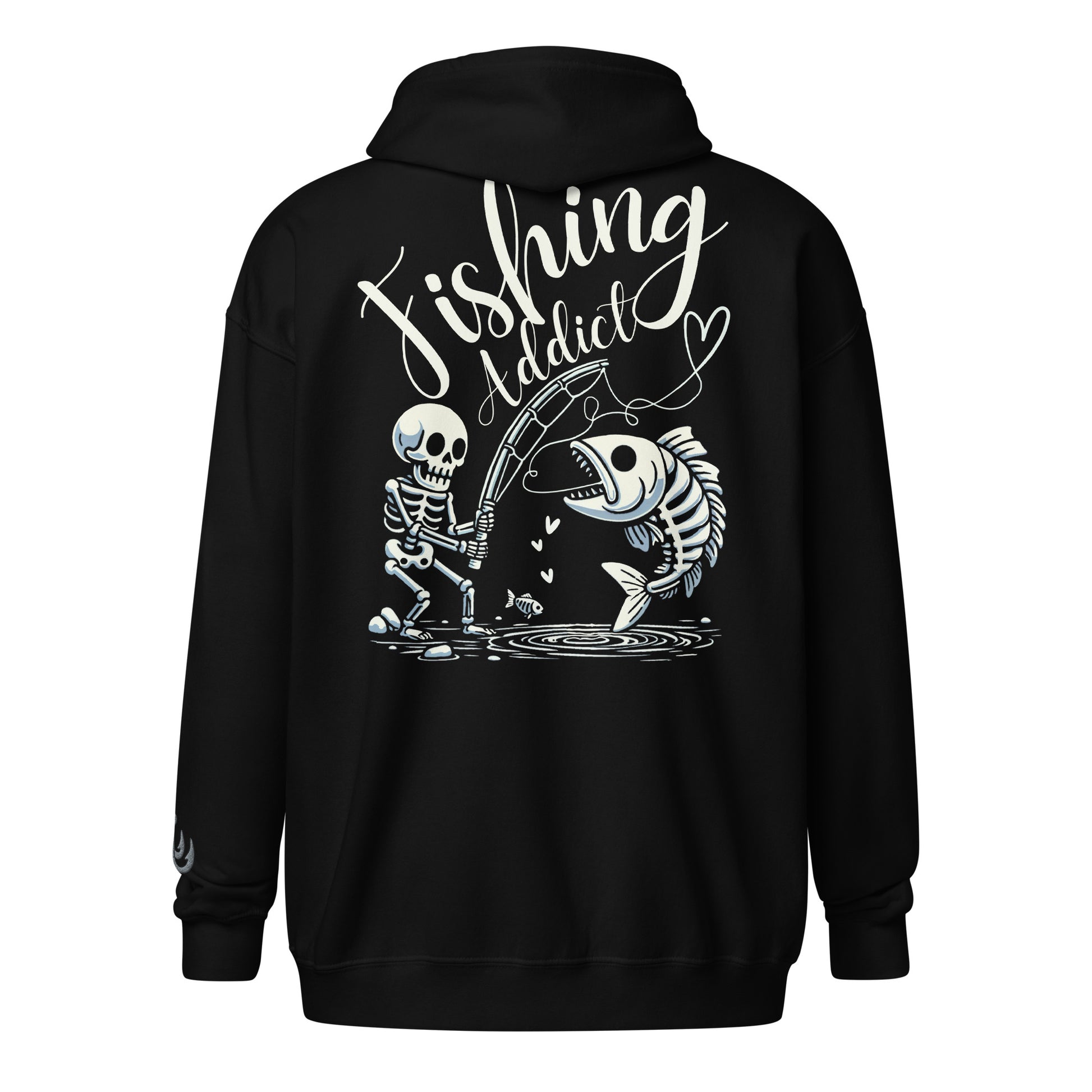 Fishing Skeleton, Fishing Tattoo, Fishing Addict, Fishing Gifts, Fishing Hoodie, Fishy hoodie, Husband Hoodie, Dad Gift, Unisex zip hoodie