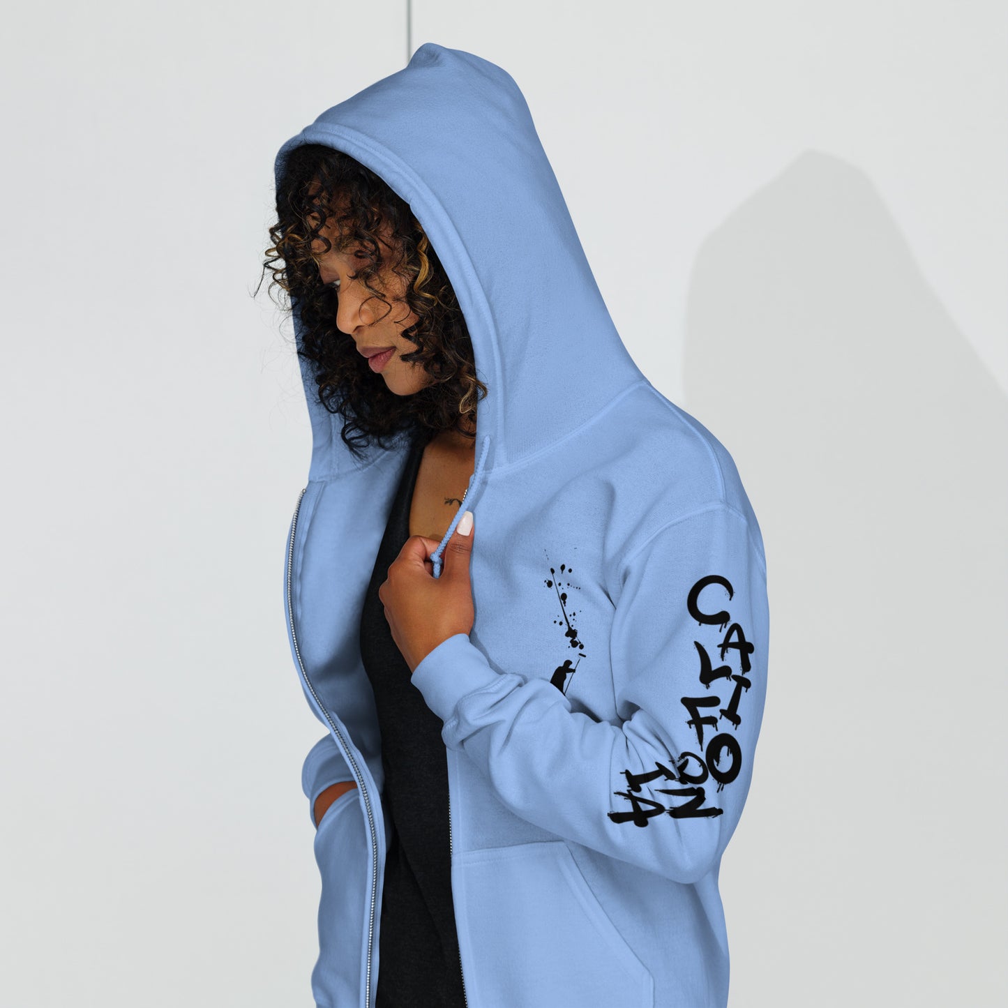 California Japanese Katakana, graffiti art  Unisex heavy blend zip hoodie