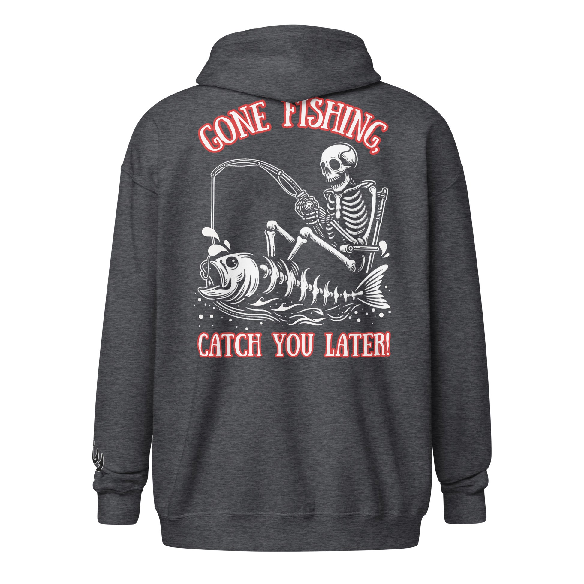 Fishing Skeleton, Skull Fishing Tattoo, Fishing Tuna, Fishing Gifts, Fishing Hoodie for Man, Fishy hoodie, Unisex heavy blend zip hoodie