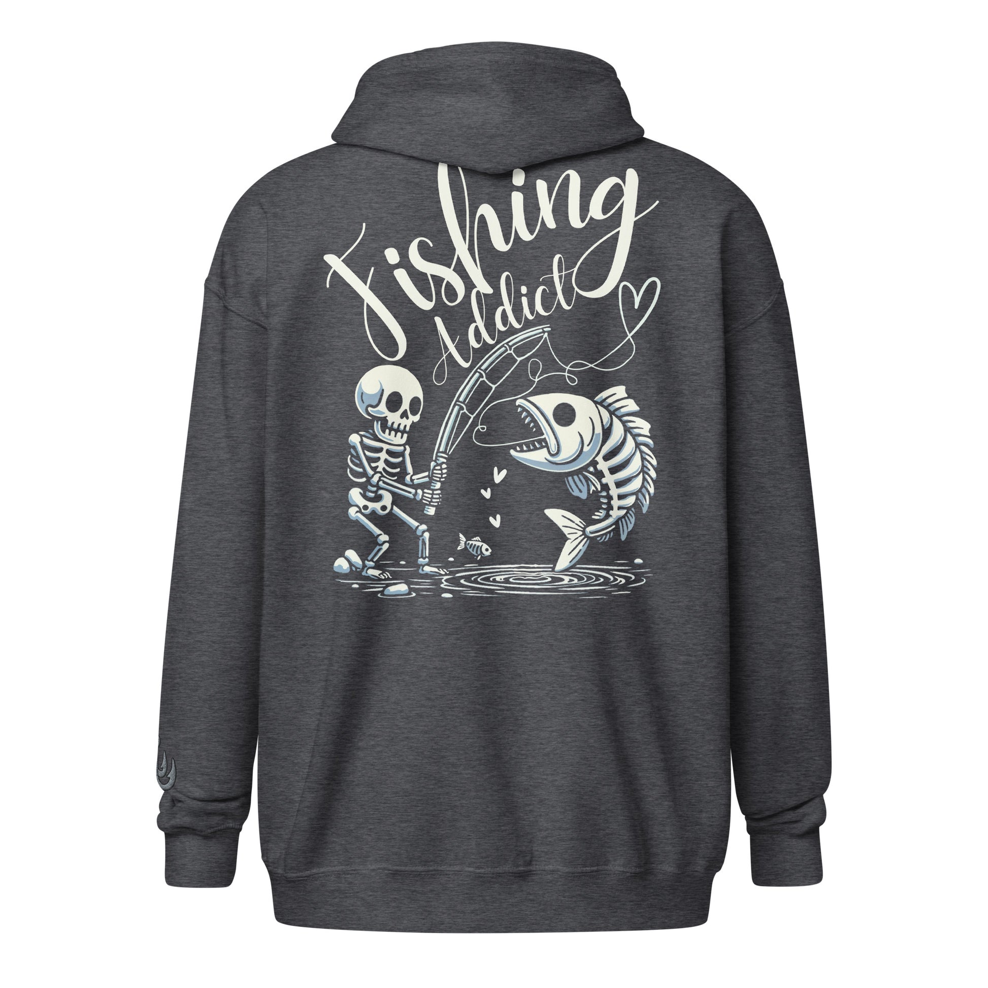 Fishing Skeleton, Fishing Tattoo, Fishing Addict, Fishing Gifts, Fishing Hoodie, Fishy hoodie, Husband Hoodie, Dad Gift, Unisex zip hoodie