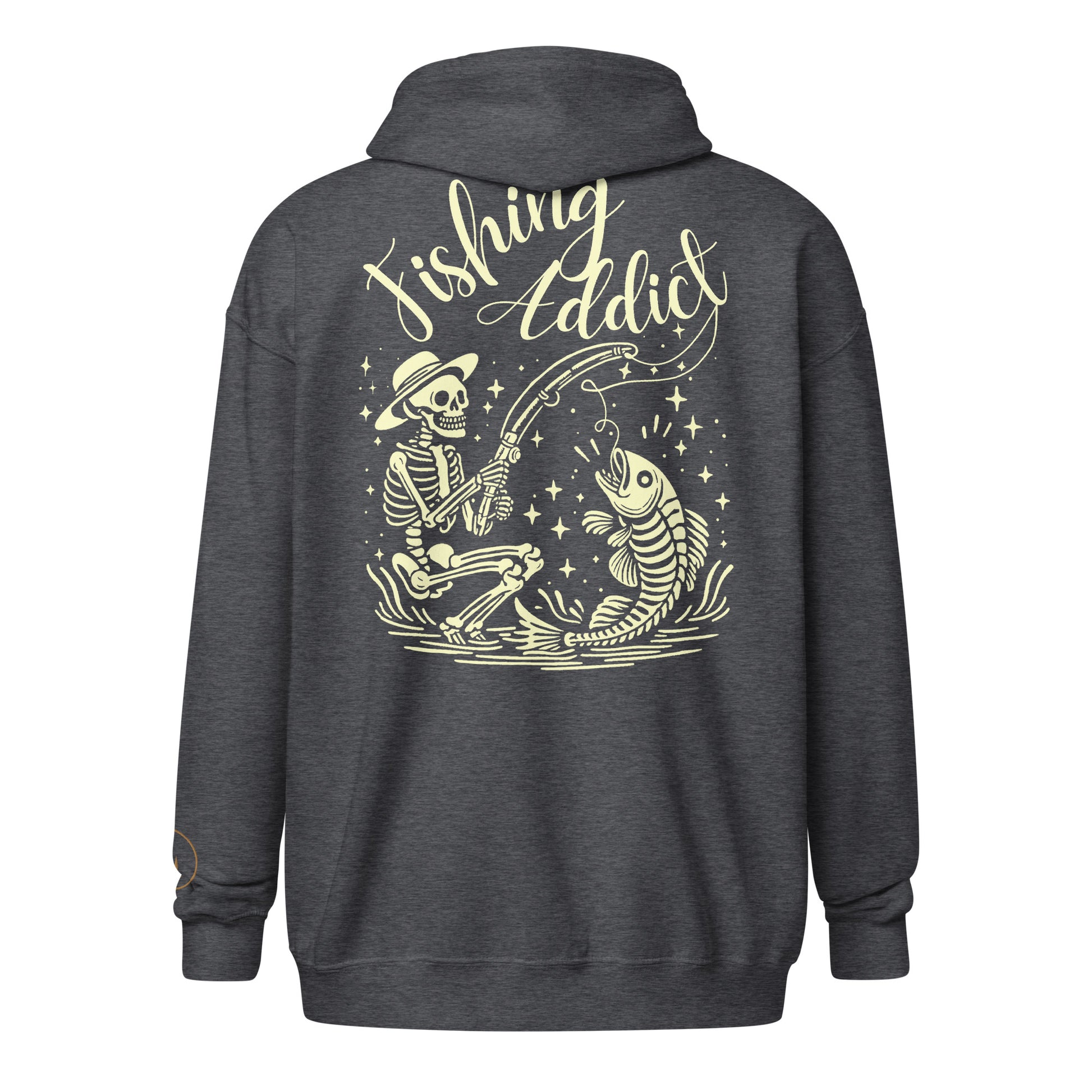 Fishing Straw hat Skeleton, Fishing Tattoo, Fishing Addict, Fishing Gift, Fishing Hoodie, Fishy hoodie, Unisex heavy blend zip hoodie