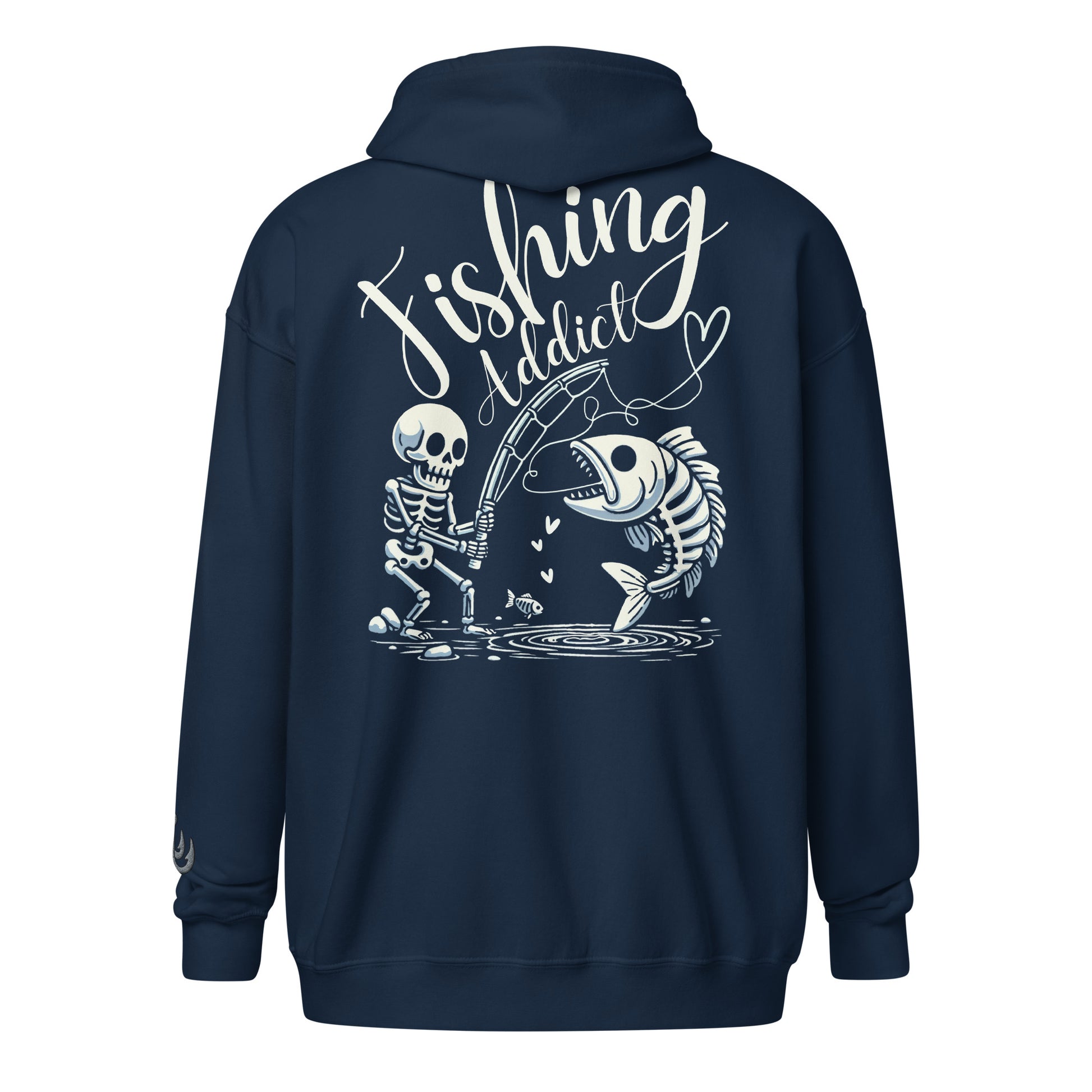 Fishing Skeleton, Fishing Tattoo, Fishing Addict, Fishing Gifts, Fishing Hoodie, Fishy hoodie, Husband Hoodie, Dad Gift, Unisex zip hoodie