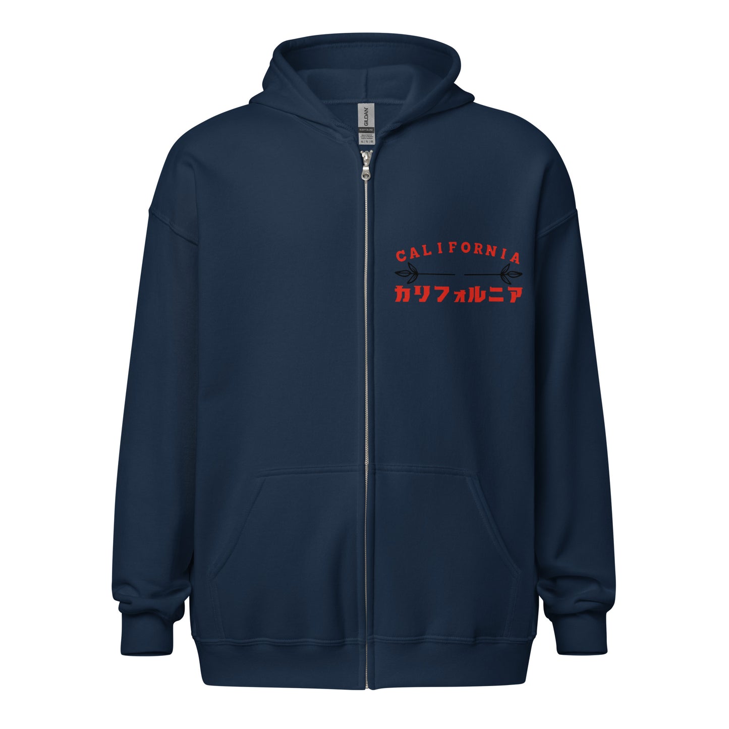 California, Grizzly Bear, Japanese, Katakana, Unisex heavy blend zip hoodie
