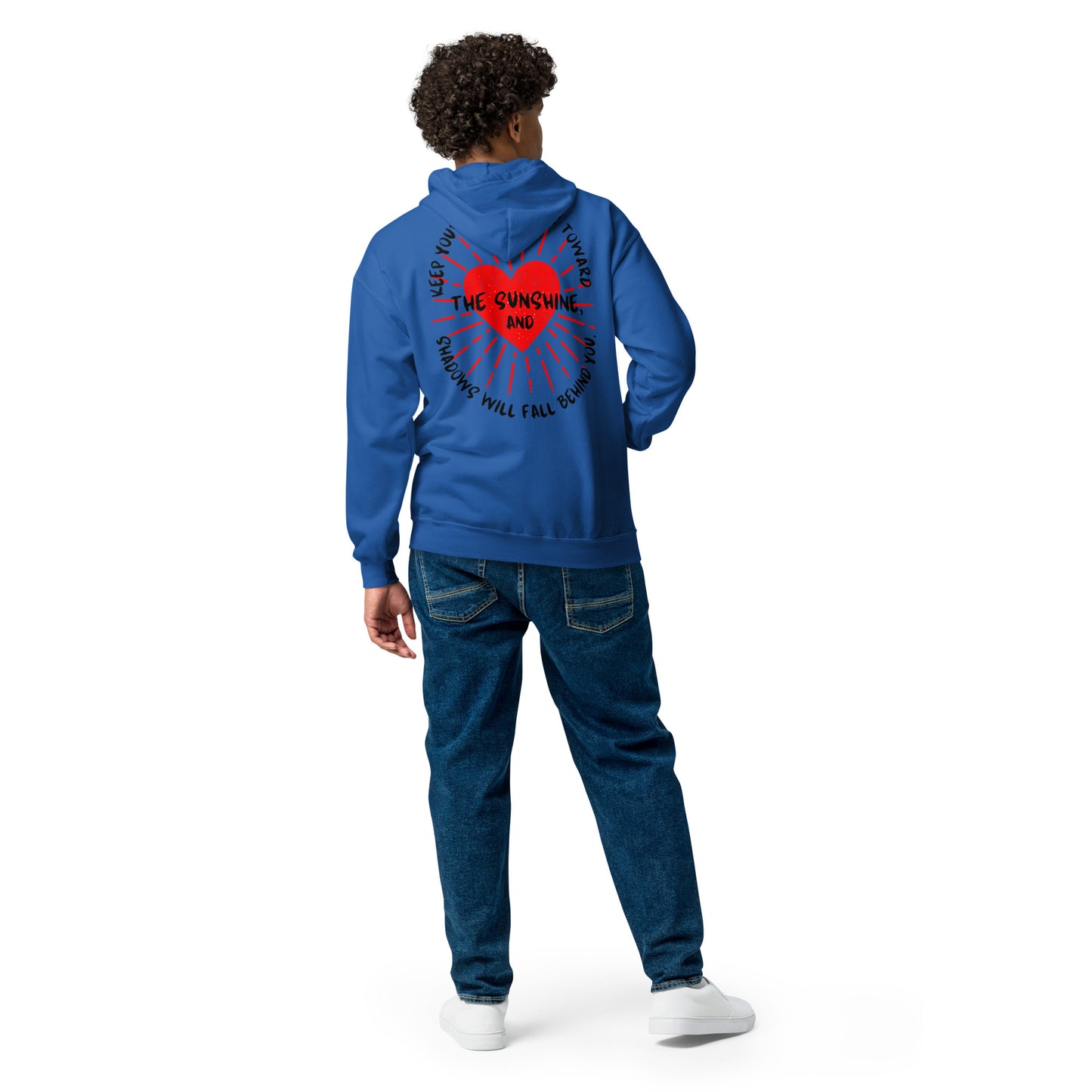 Keep your face always toward the sunshine, and shadows will fall behind you. Unisex heavy blend zip hoodie