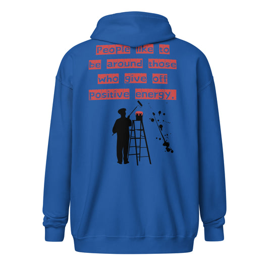 People like to be around those who give off positive energy. Unisex heavy blend zip hoodie