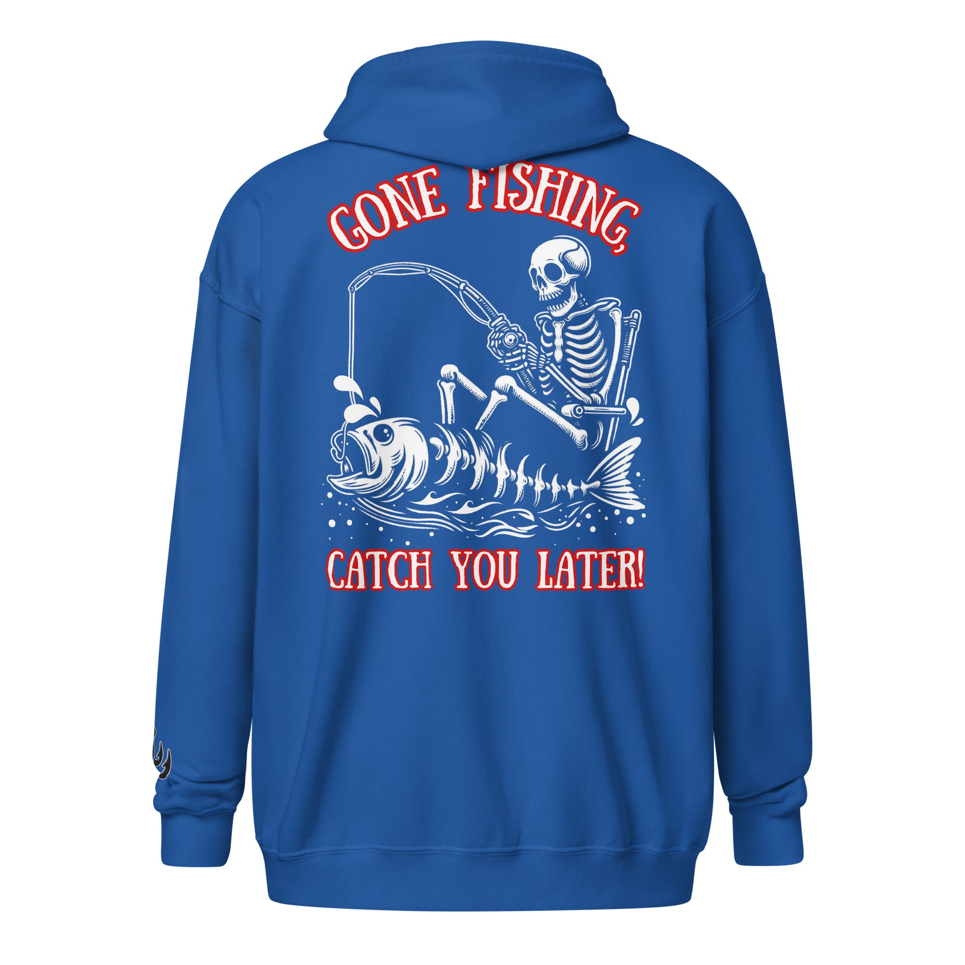 Fishing Skeleton, Skull Fishing Tattoo, Fishing Tuna, Fishing Gifts, Fishing Hoodie for Man, Fishy hoodie, Unisex heavy blend zip hoodie
