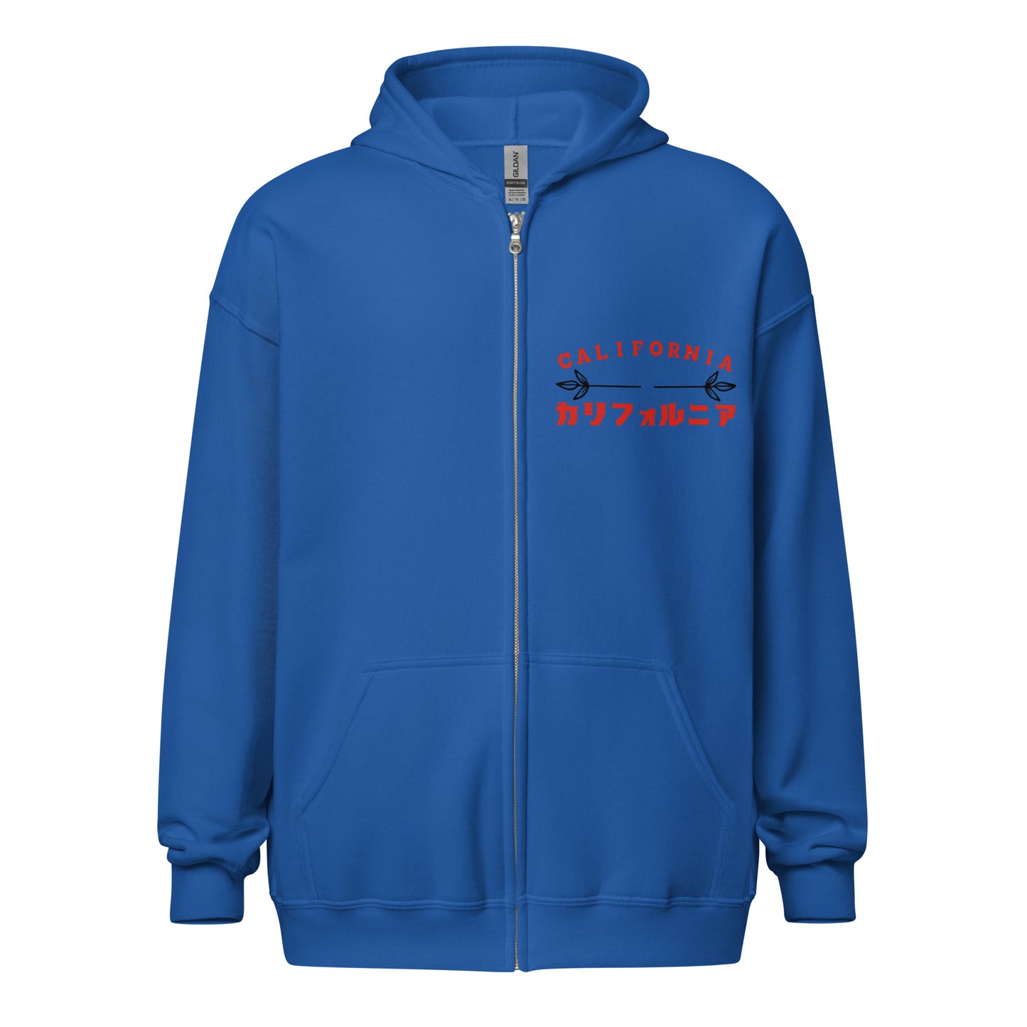 California, Grizzly Bear, Japanese, Katakana, Unisex heavy blend zip hoodie
