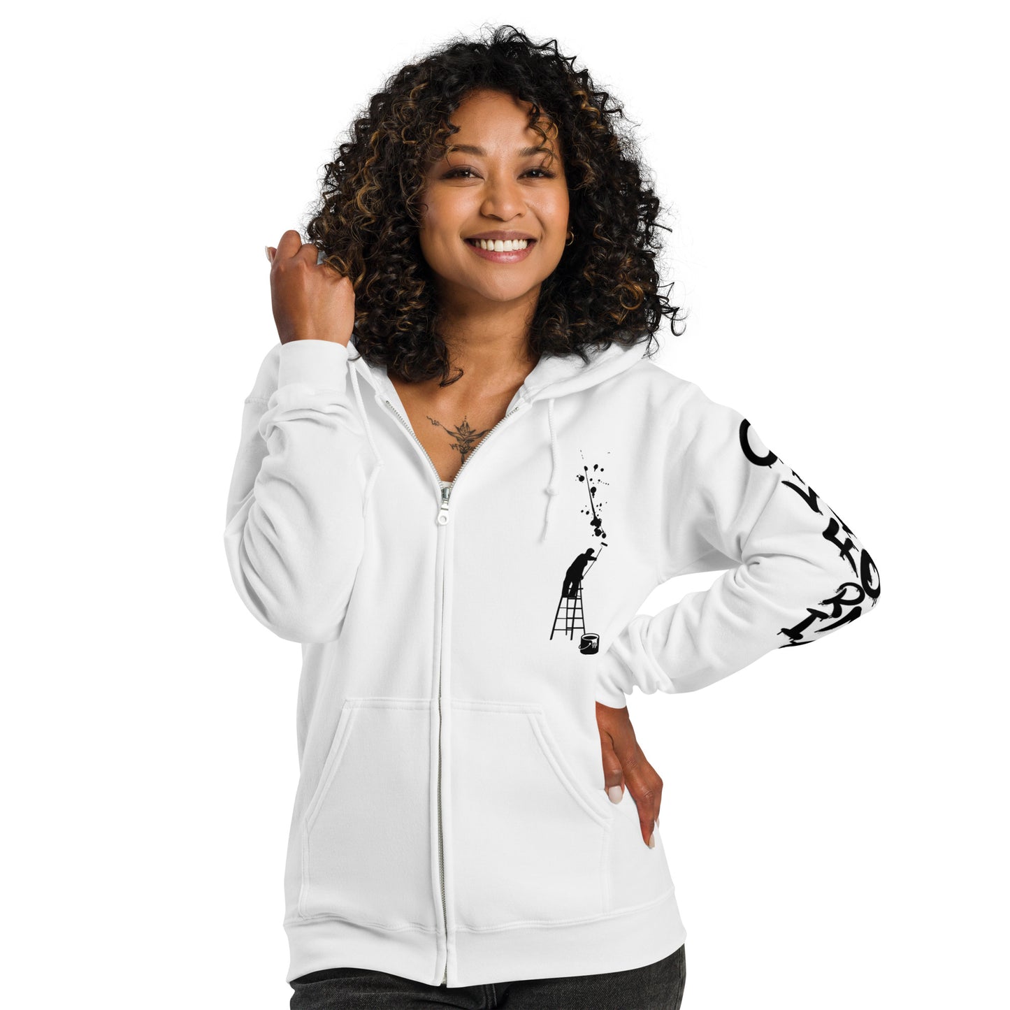 California Japanese Katakana, graffiti art  Unisex heavy blend zip hoodie