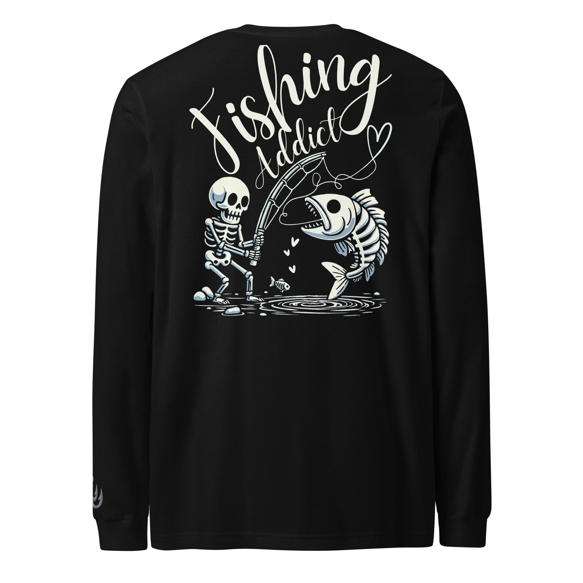 Fishing Skeleton, Fishing Tattoo, Fishing Addict, Fishing Gifts, Fishing Hoodie, Fishy hoodie, Husband Hoodie, Dad Gift,  Long Sleeve Tee