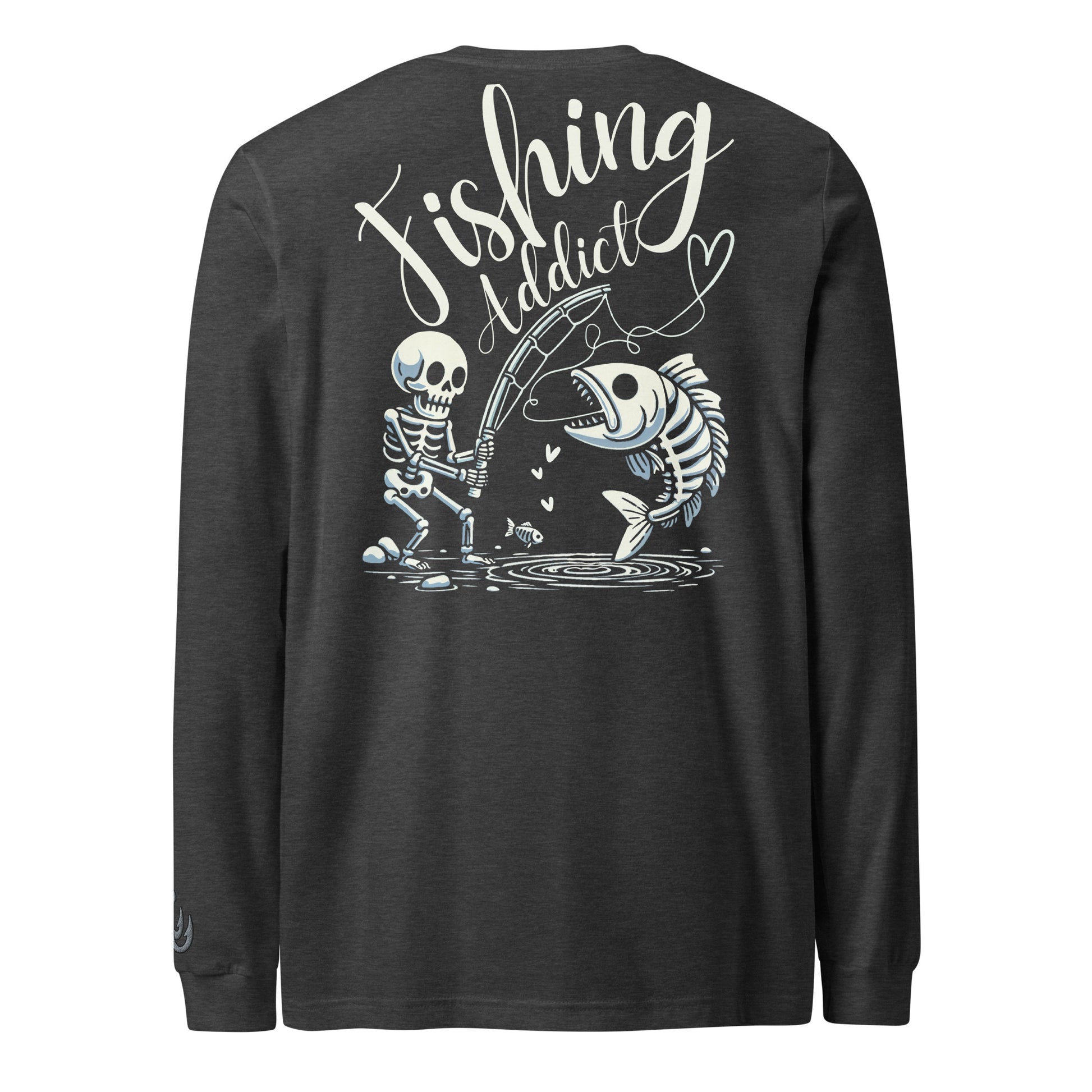 Fishing Skeleton, Fishing Tattoo, Fishing Addict, Fishing Gifts, Fishing Hoodie, Fishy hoodie, Husband Hoodie, Dad Gift,  Long Sleeve Tee