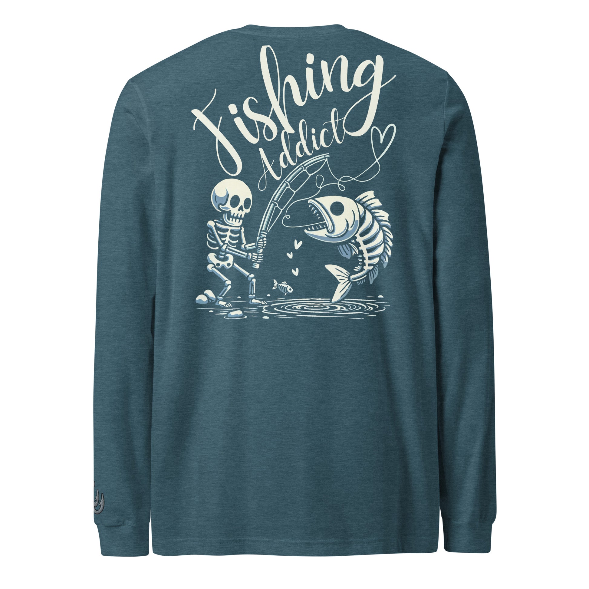 Fishing Skeleton, Fishing Tattoo, Fishing Addict, Fishing Gifts, Fishing Hoodie, Fishy hoodie, Husband Hoodie, Dad Gift,  Long Sleeve Tee
