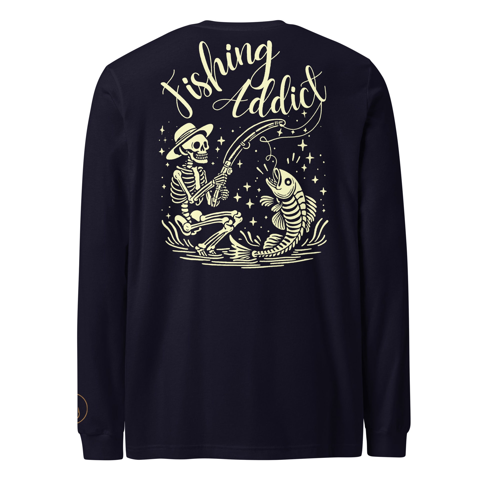 Fishing Straw hat Skeleton, Fishing Tattoo, Fishing Addict, Fishing Gift, Fishing Hoodie, Fishy hoodie, Dad Gift, Unisex Long Sleeve Tee