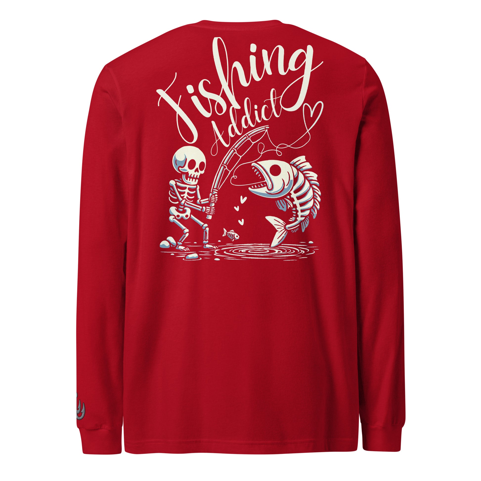 Fishing Skeleton, Fishing Tattoo, Fishing Addict, Fishing Gifts, Fishing Hoodie, Fishy hoodie, Husband Hoodie, Dad Gift,  Long Sleeve Tee