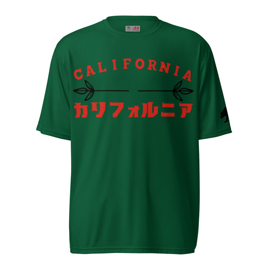 California, Grizzly Bear, Japanese, Katakana, Unisex performance crew neck t-shirt