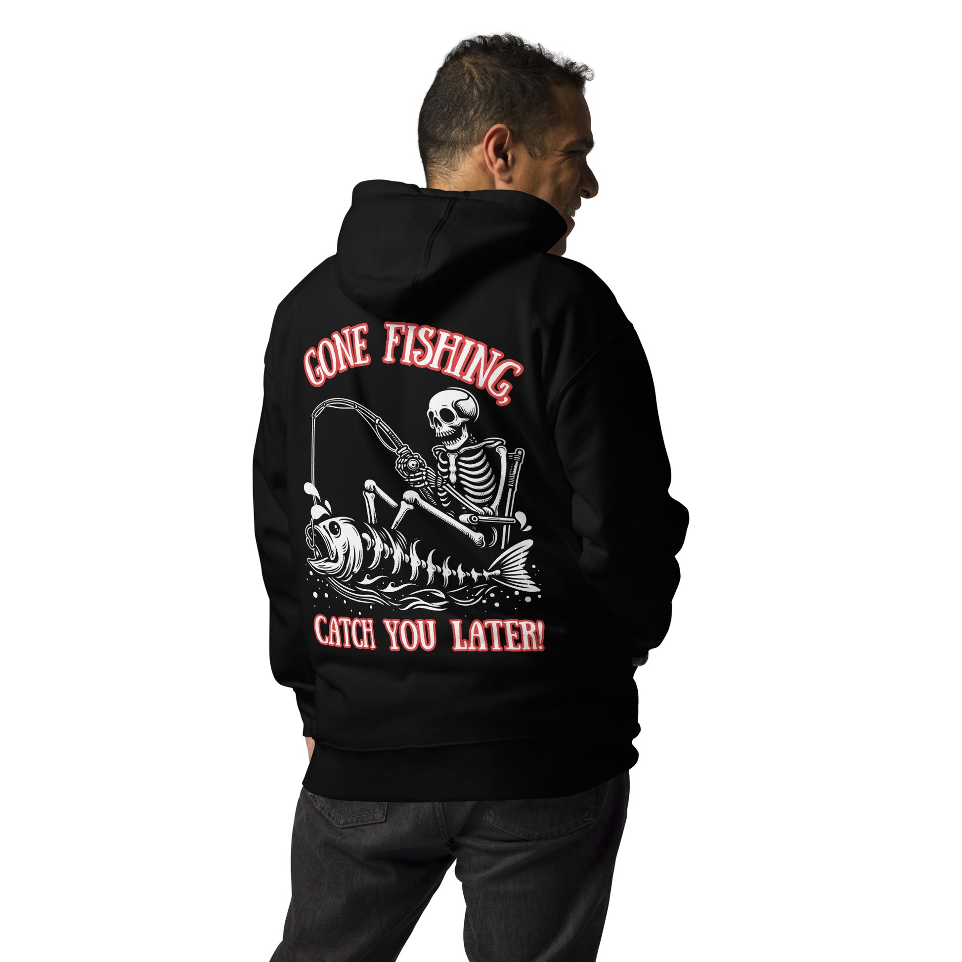 Fishing Skeleton, Fishing Tattoo, Fishing Tuna, Fishing Gifts, Fishing Hoodie for Man, Fishy hoodie, Husband Hoodie, Dad Gift, Unisex Hoodie