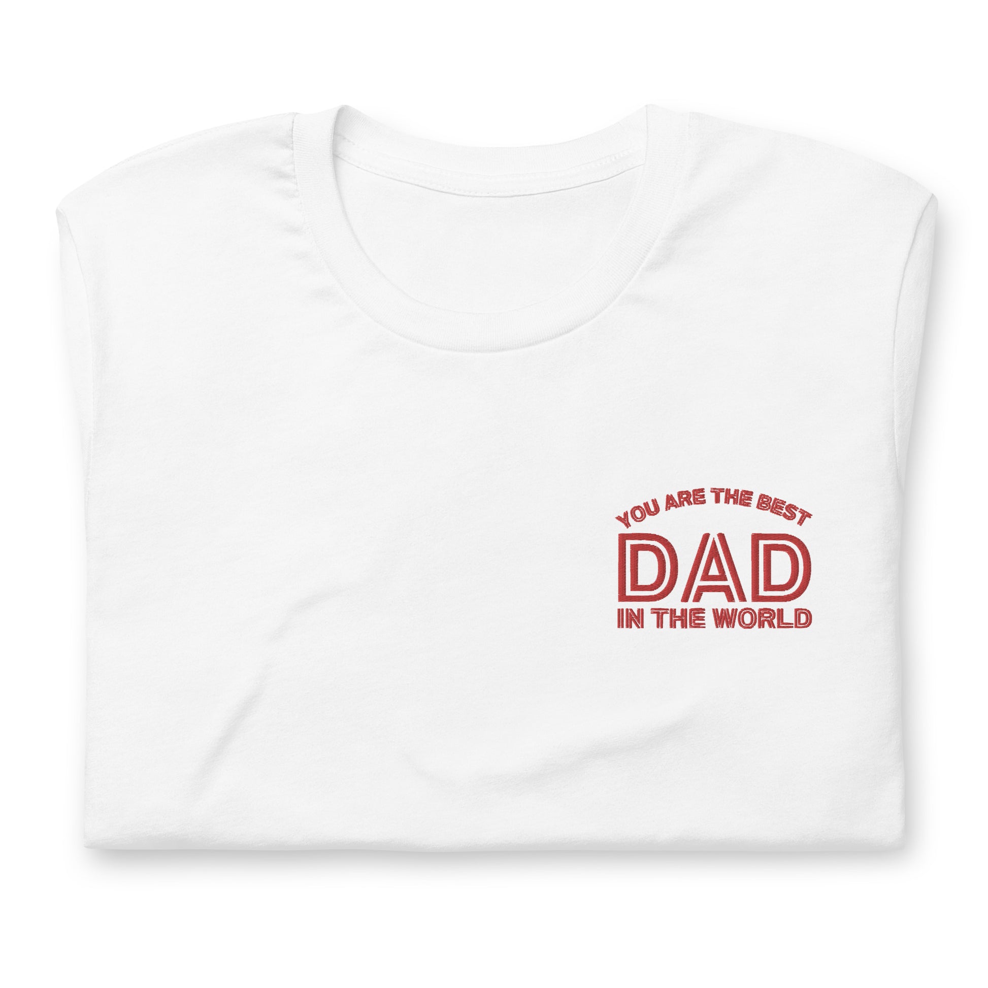 This T-shirt is simple yet stylish, with the embroidery “You are the best DAD in the world” on the chest. It’s made in the USA and would make an excellent gift for Father’s Day—whether for fathers, grandfathers, or stepfathers. The quality at this price point is exceptional, making it a great value! original design from TBA