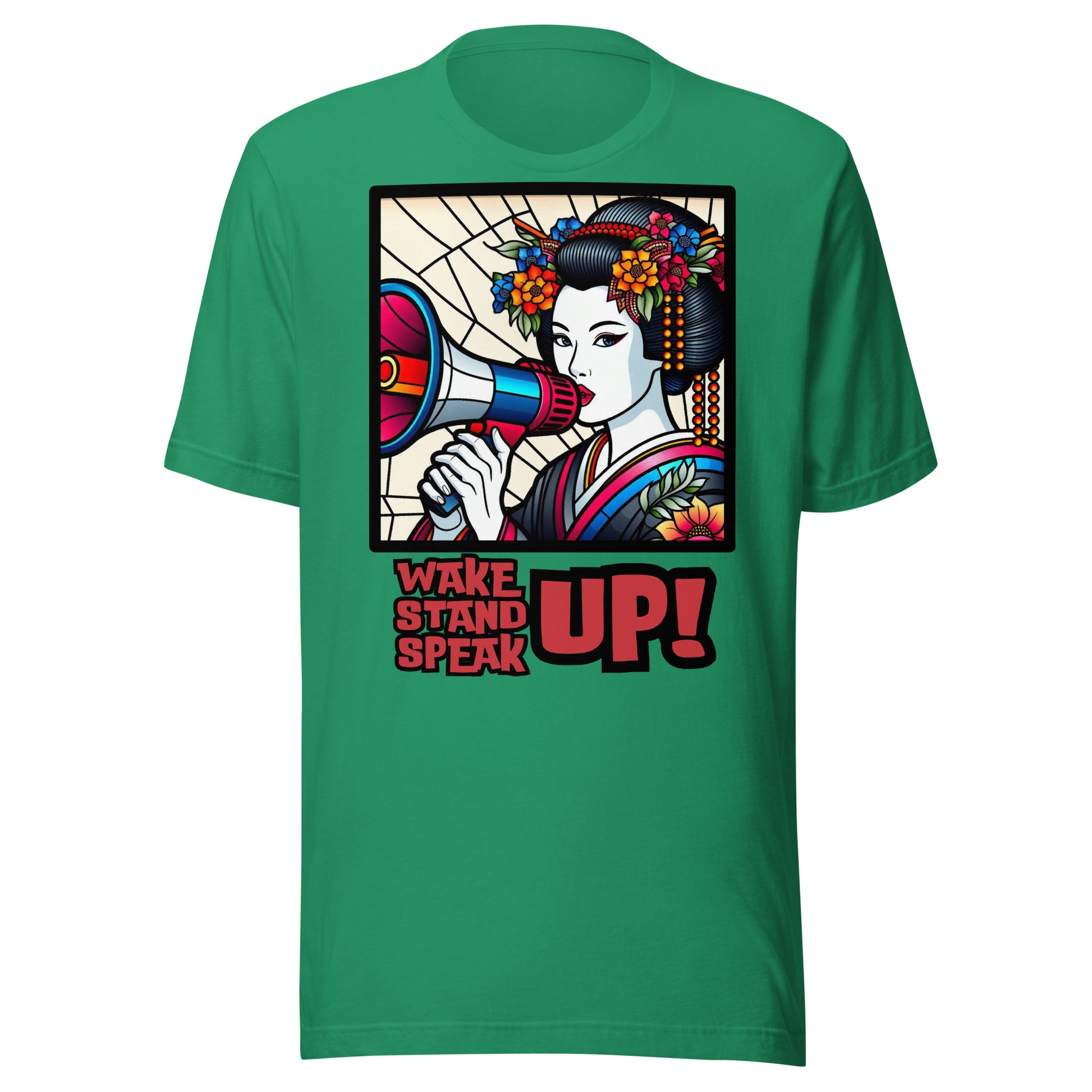 Wake Up Stand Up Speak Up, Geisha, LGBTQ, Gay pride, Against Bullying Tee, Protest shirt, Human Rights, Advocacy Top, kawaii, 