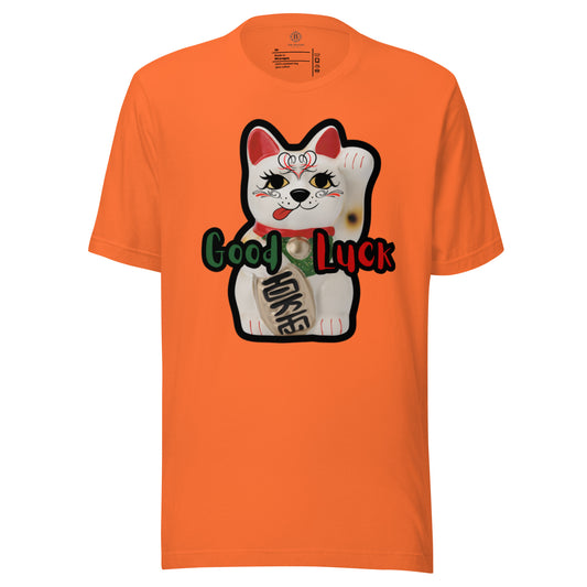 Good Luck Cat PinStriping Unisex t-shirt