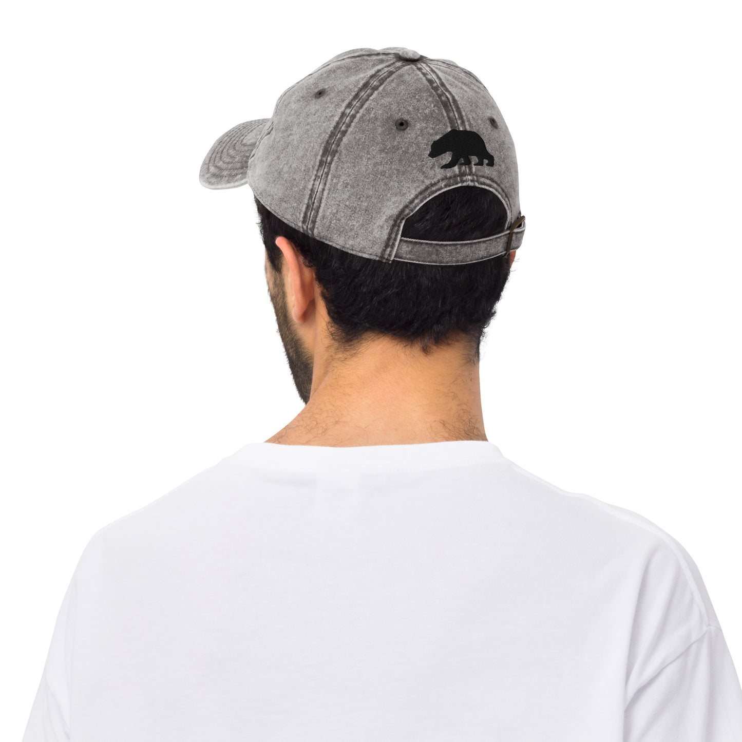 California Grizzly Bear Japanese Katakana Vintage Cotton Twill Cap