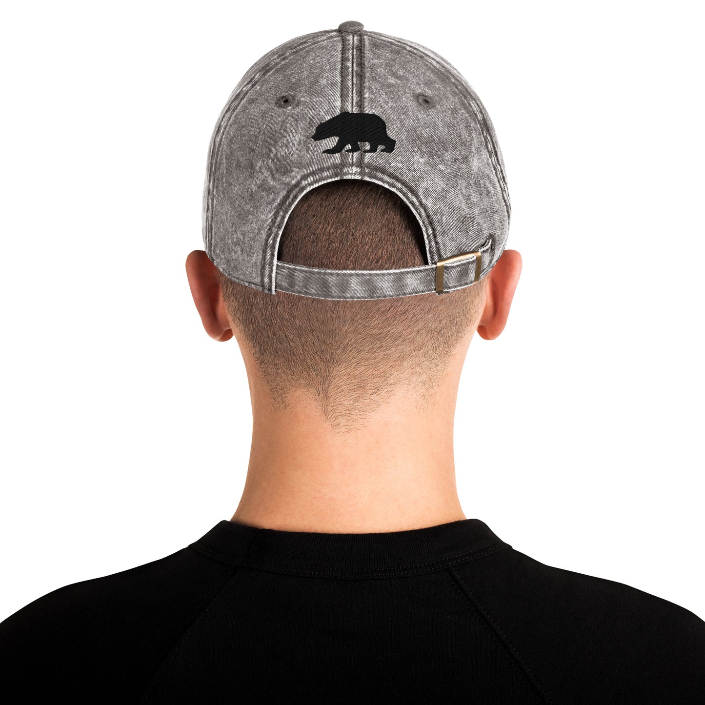 California Grizzly Bear Japanese Katakana Vintage Cotton Twill Cap