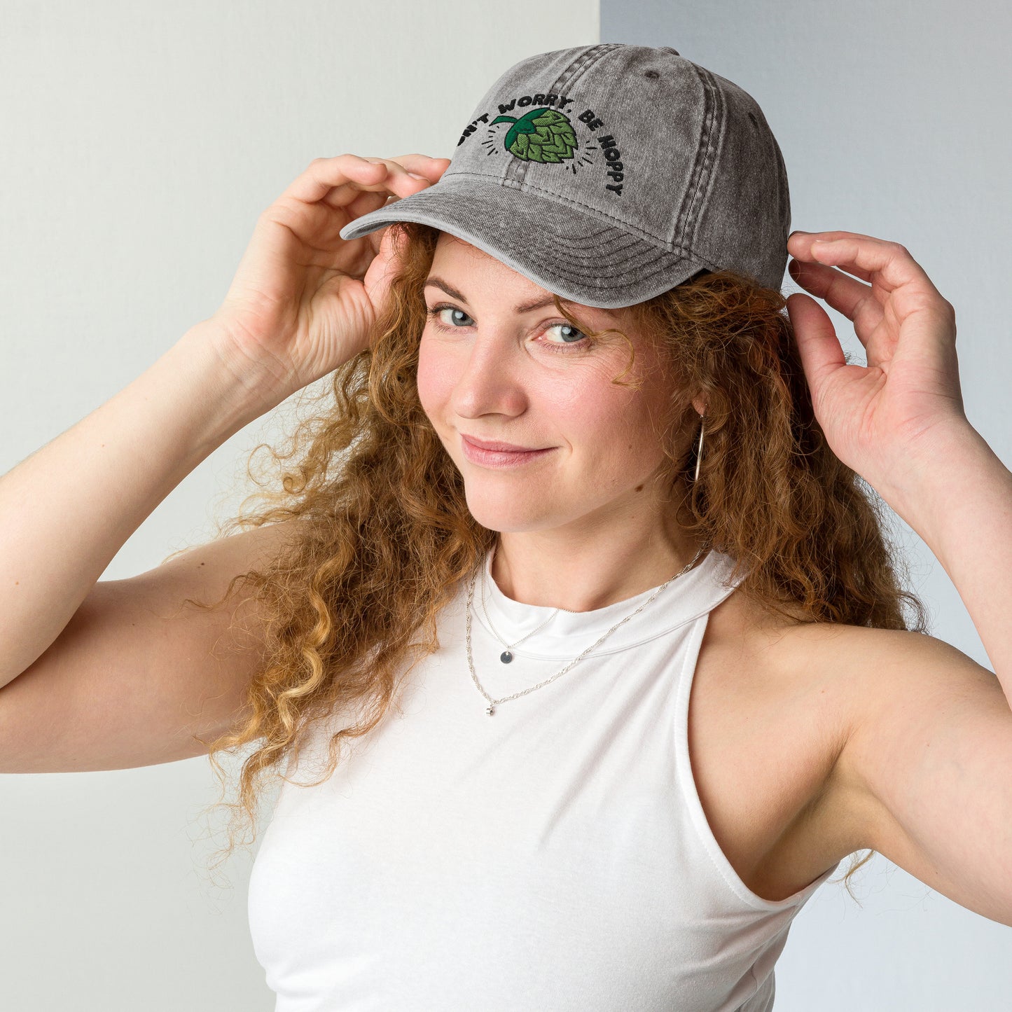 Don’t worry, be hoppy, Beer, Vintage Cotton Twill Cap