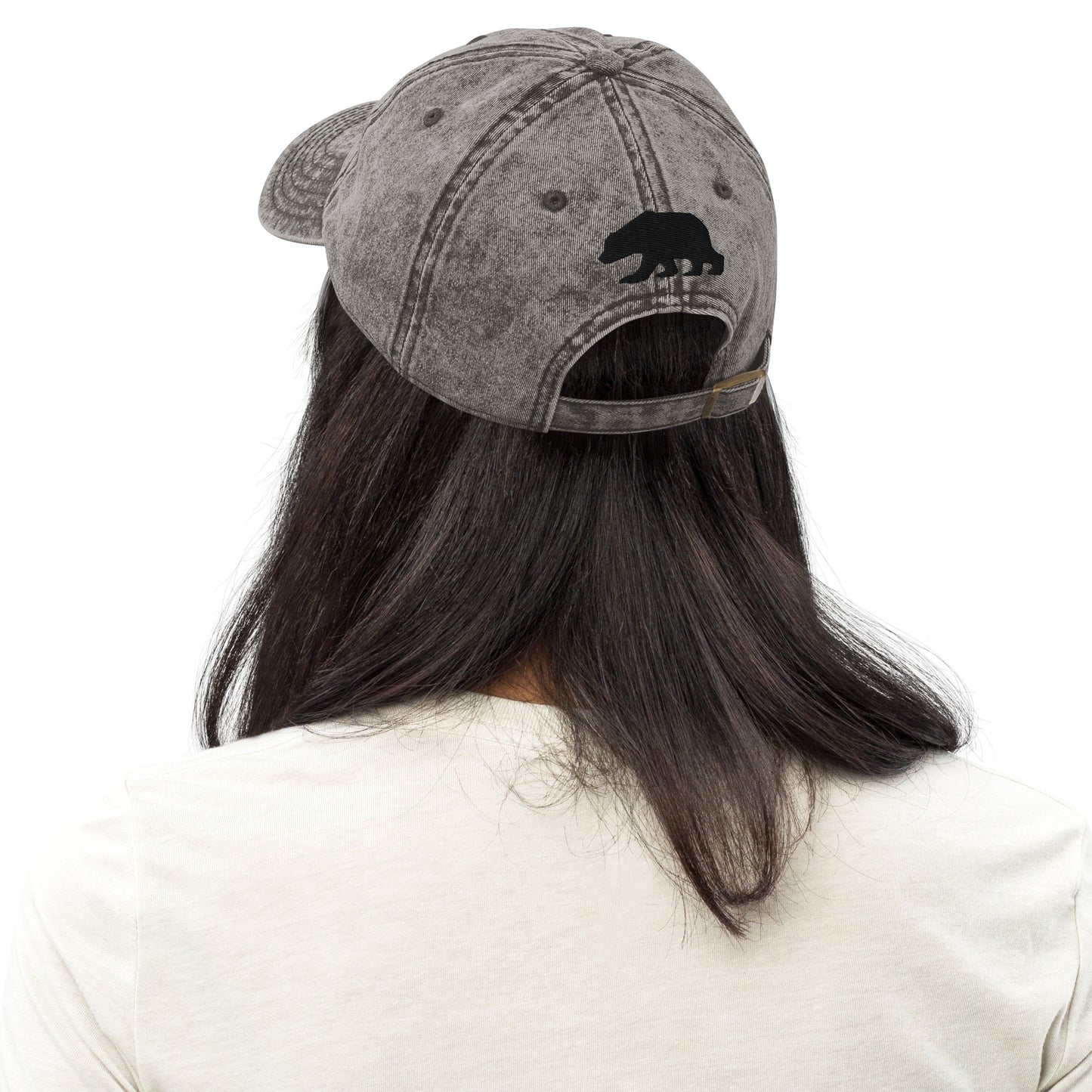 California Grizzly Bear Japanese Katakana Vintage Cotton Twill Cap
