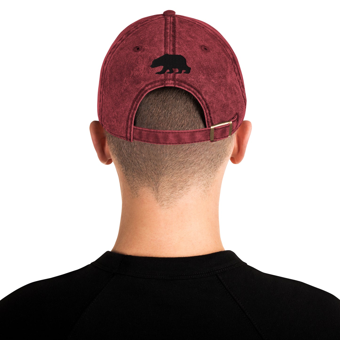 California Grizzly Bear Japanese Katakana Vintage Cotton Twill Cap