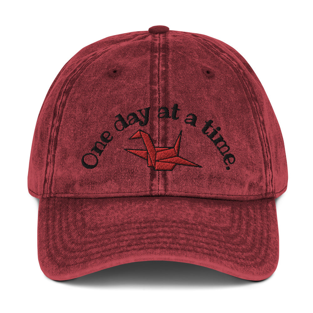 ORIGAMI, Orizuru, Crane, Japanese Vintage Cotton Twill Cap