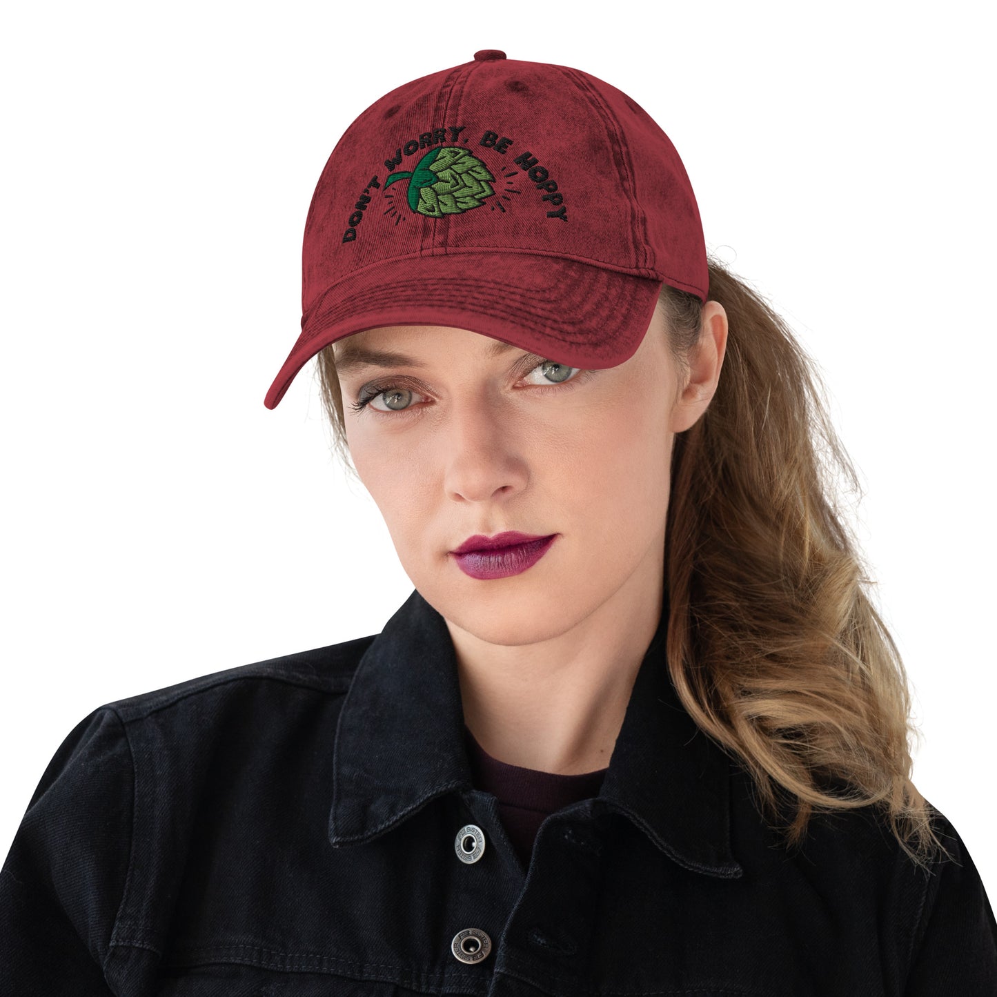 Don’t worry, be hoppy, Beer, Vintage Cotton Twill Cap