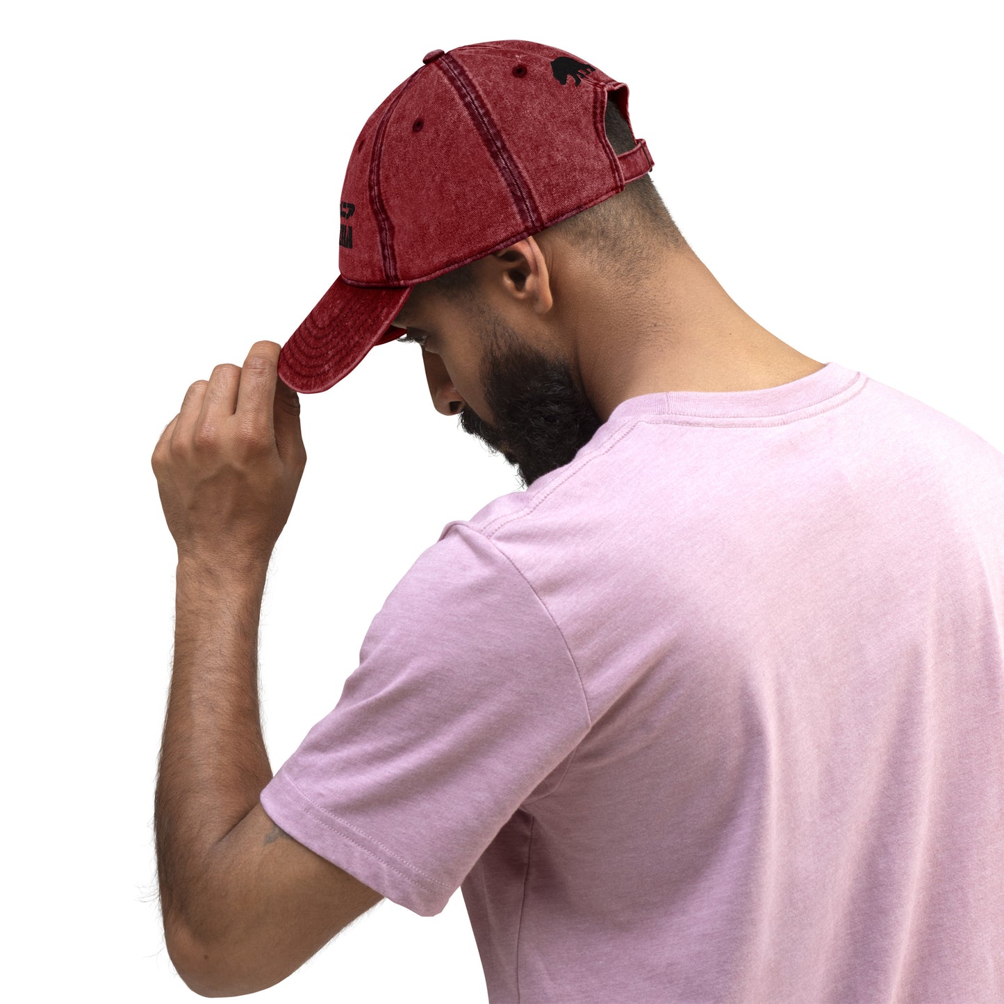 California Grizzly Bear Japanese Katakana Vintage Cotton Twill Cap