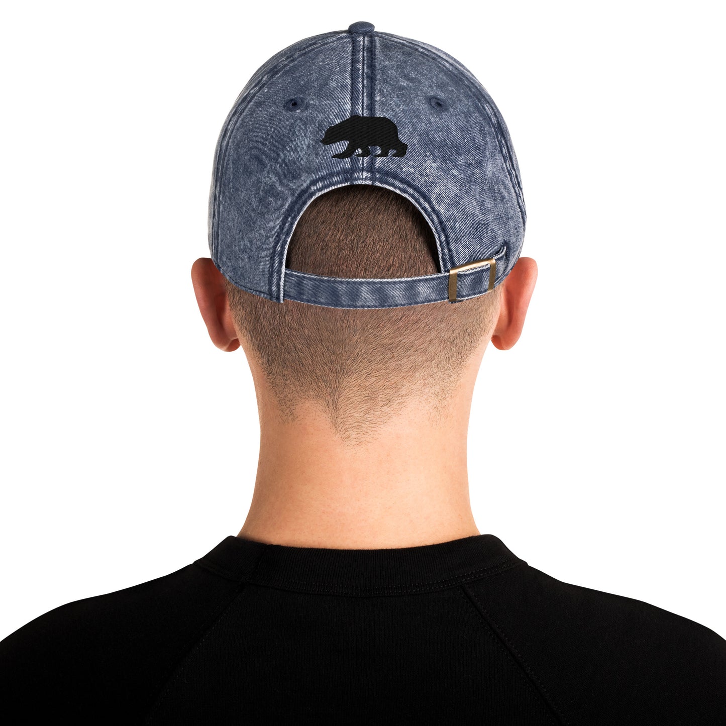 California Grizzly Bear Japanese Katakana Vintage Cotton Twill Cap