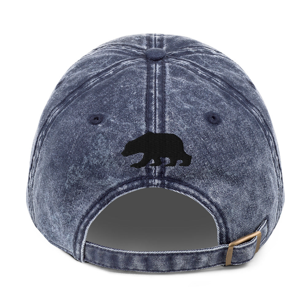 California Grizzly Bear Japanese Katakana Vintage Cotton Twill Cap