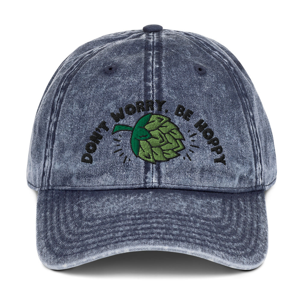 Don’t worry, be hoppy, Beer, Vintage Cotton Twill Cap