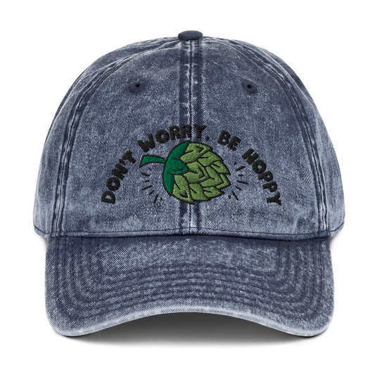 Don’t worry, be hoppy, Beer, Vintage Cotton Twill Cap