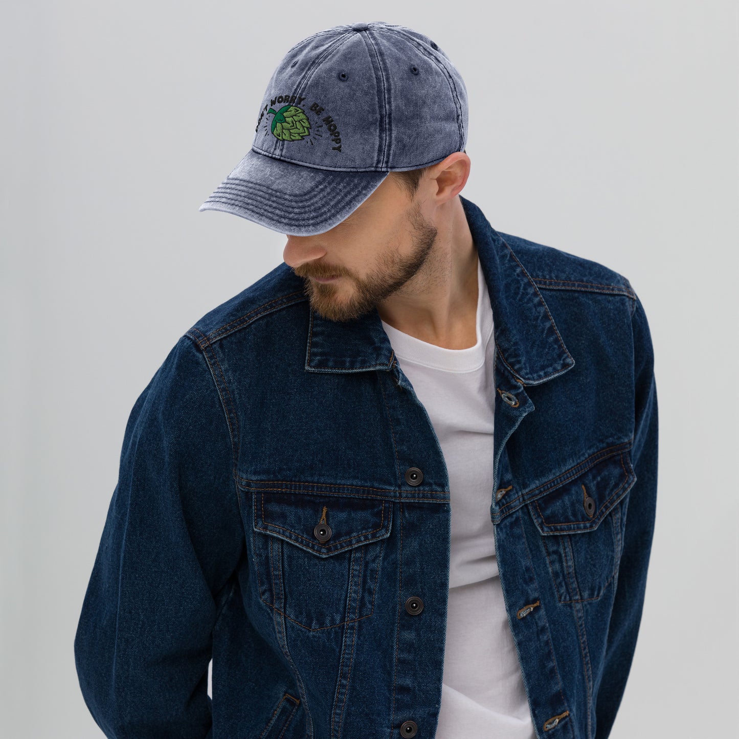 Don’t worry, be hoppy, Beer, Vintage Cotton Twill Cap