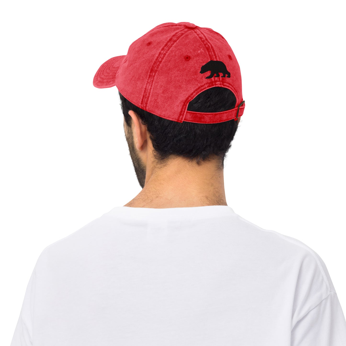 California Grizzly Bear Japanese Katakana Vintage Cotton Twill Cap