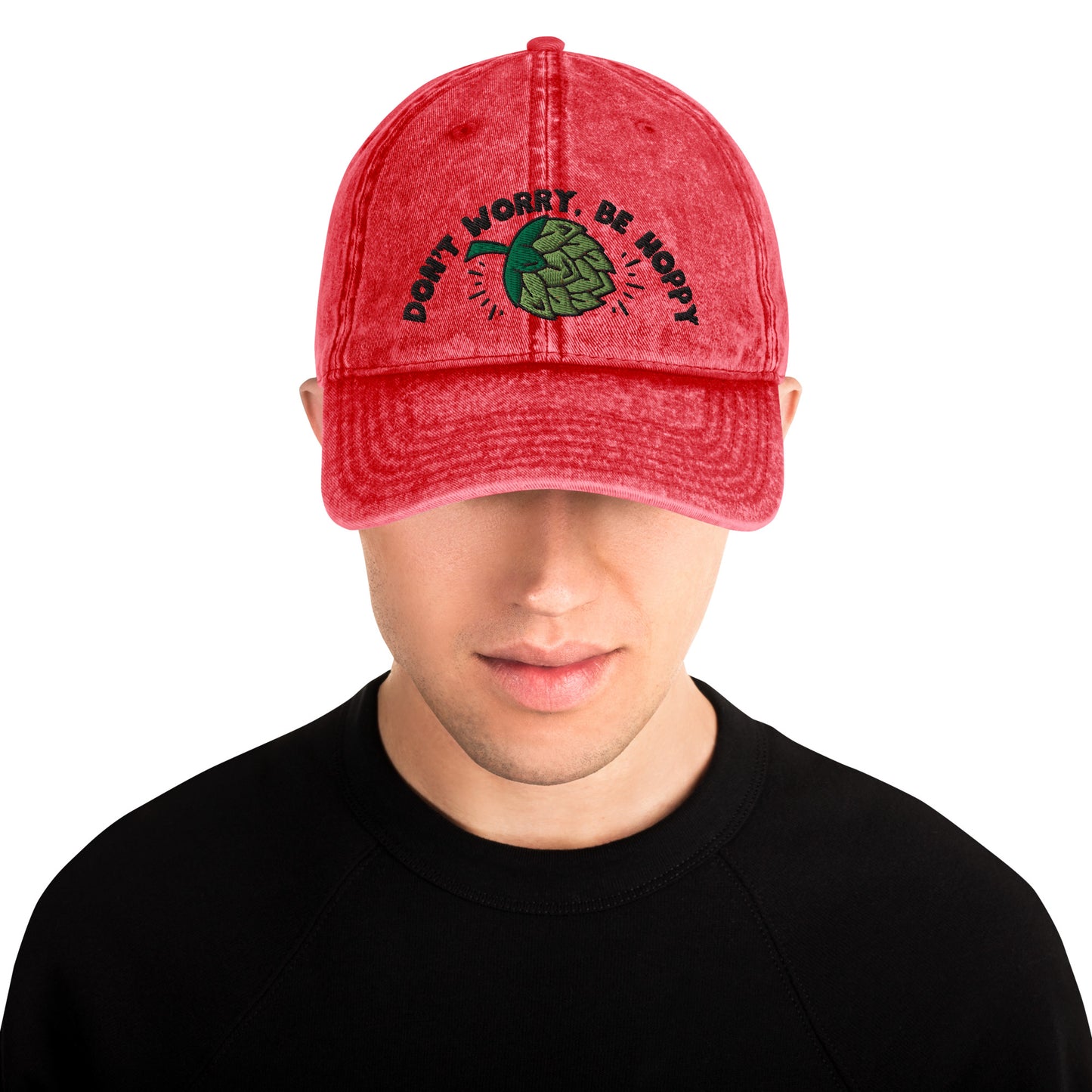 Don’t worry, be hoppy, Beer, Vintage Cotton Twill Cap