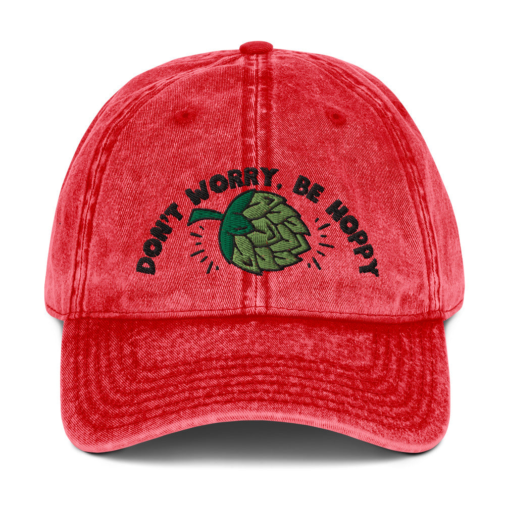 Don’t worry, be hoppy, Beer, Vintage Cotton Twill Cap