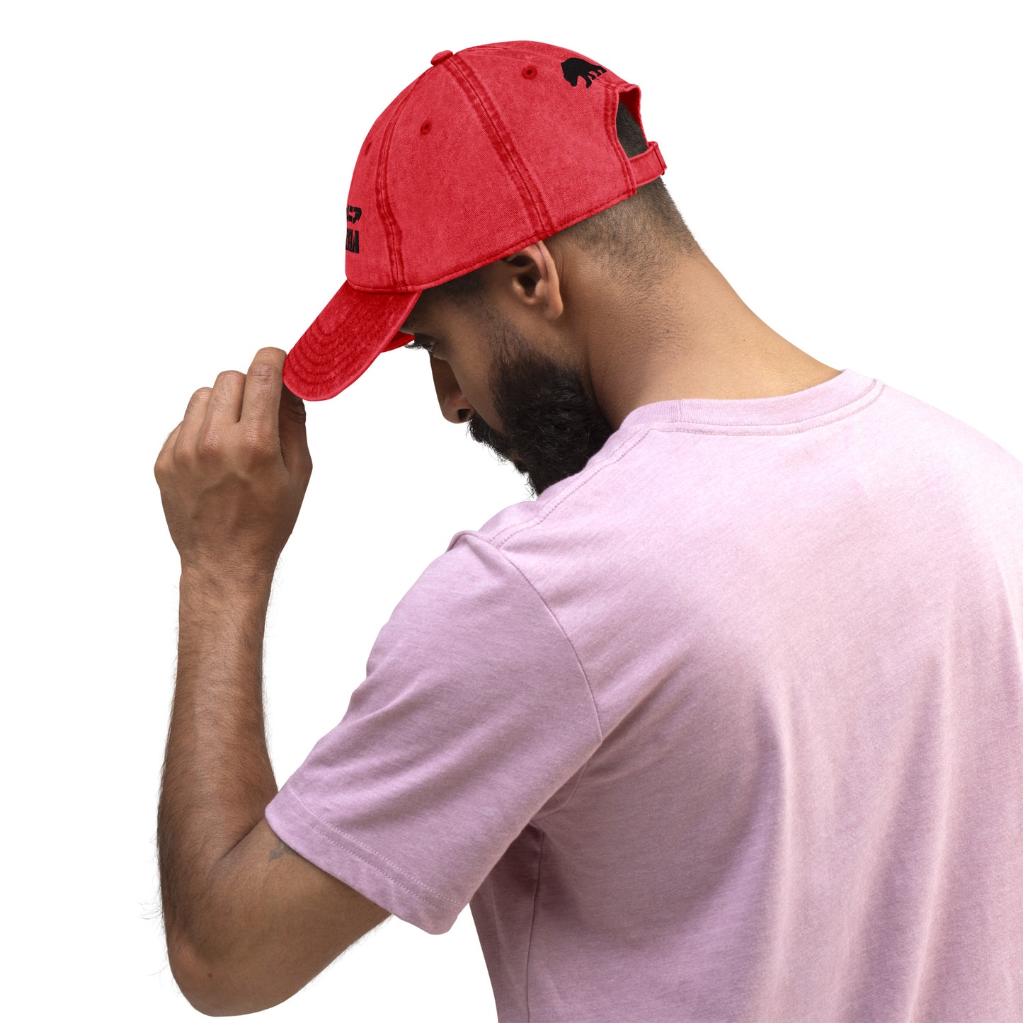 California Grizzly Bear Japanese Katakana Vintage Cotton Twill Cap