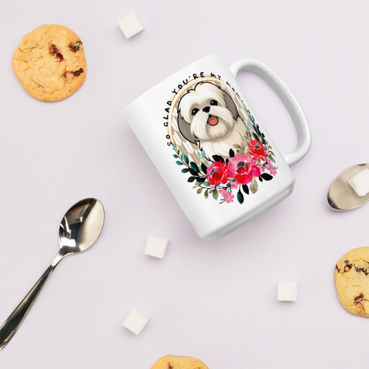 Shih Tzu Mom White glossy mug