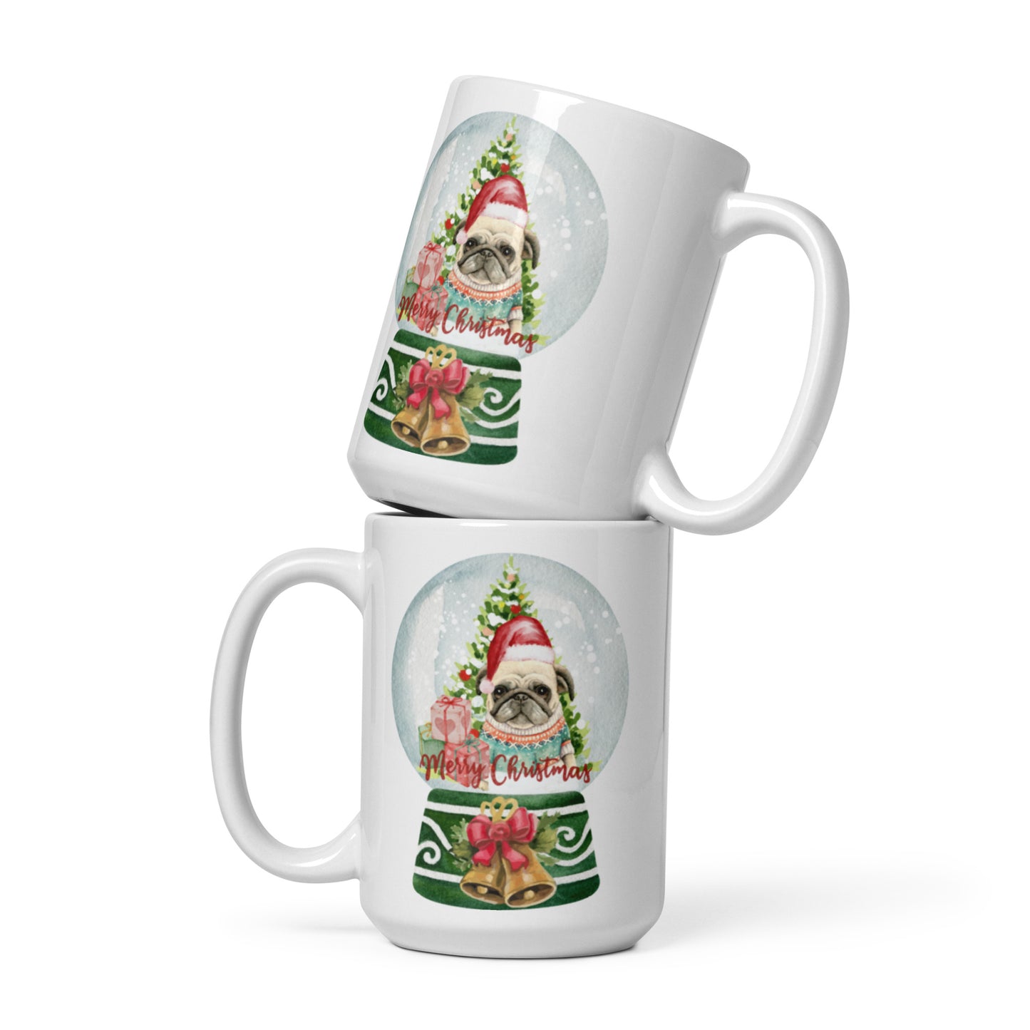 PUG White glossy mug