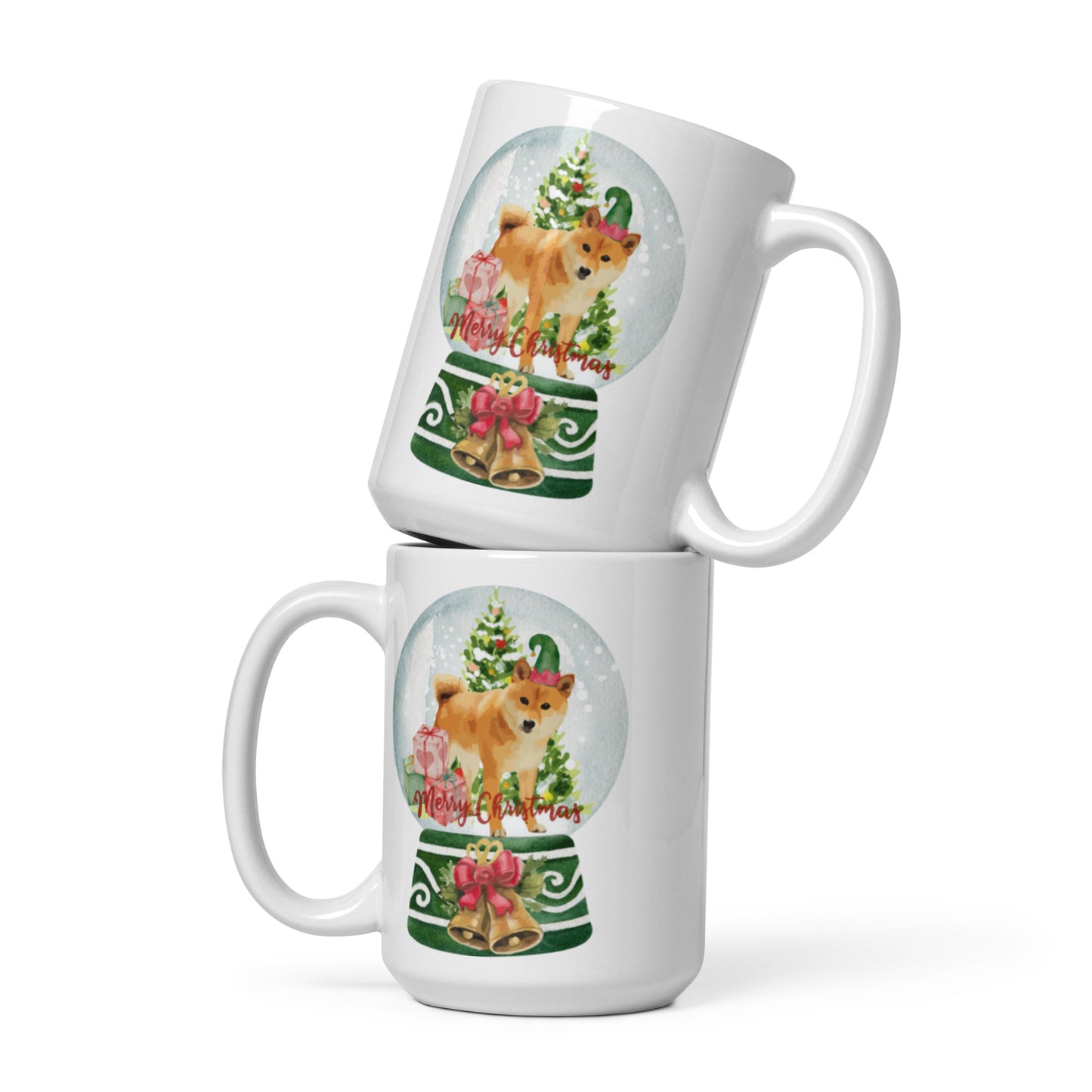 SHIBA White glossy mug