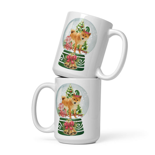 SHIBA White glossy mug
