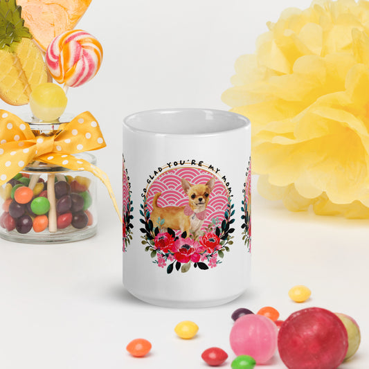 Chihuahua Dog Mom  White glossy mug
