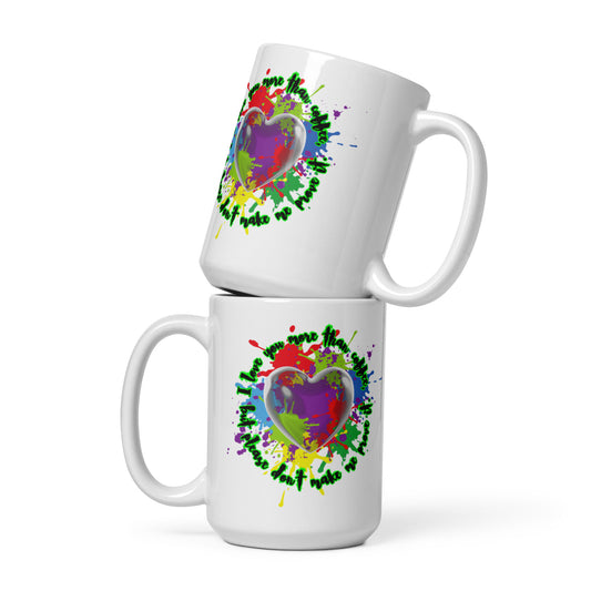 I love you more than coffee, Love Heart White glossy mug